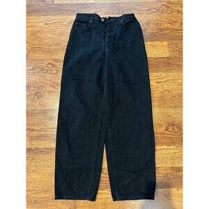COS Women’s High Rise Tapered Leg Jeans Black Size 25 Minimalist Modern Denim